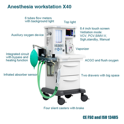 手術室用のタッチスクリーン付きの麻酔呼吸器 X40
